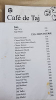 Café De Taj menu