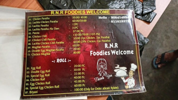Rnr Foodies menu