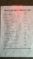 Cafe Mantra menu