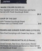 Ziffano's Restaurant and Bar menu