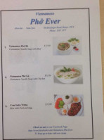 Vietnamese Pho Ever menu
