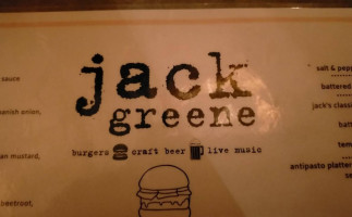 Jack Greene Bar menu