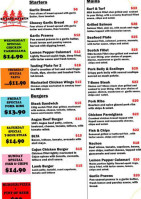 Newpark Bistro menu