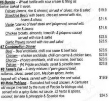 Montezuma's Mexican Restaurant Bar Glenelg, Sa menu