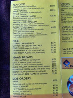 Indian at collie Indian restaurant menu