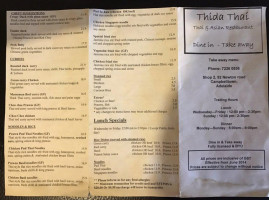 Thida Thai menu