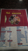 Sai Sweets menu