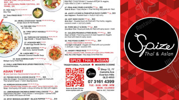 Spize Thai Asian menu