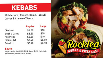 Rocklea Kebab And Pizza Shop menu