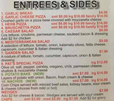 Slice Gourmet Pizza menu