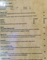 The Point Restaurant menu