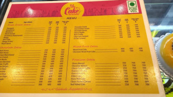 The Cake World menu