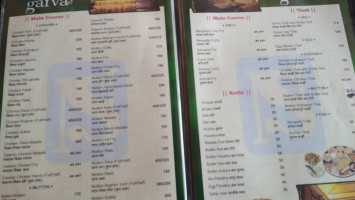 Garwa Restaurant Bar menu