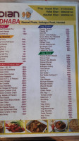 Indian Dhaba menu