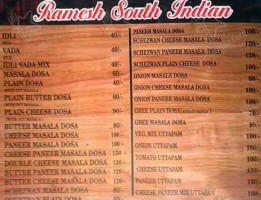 Ramesh South Indian Dosa menu