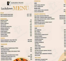 Golden Palms Resort menu