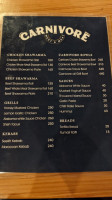 Carnivore Cafe menu
