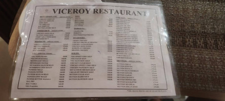 Viceroy Restaurant menu