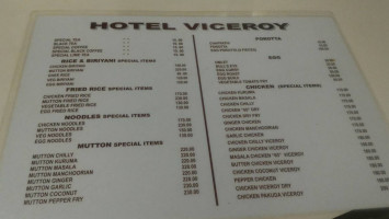 Viceroy Restaurant menu