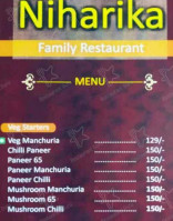 Sri Niharika Family menu