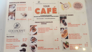 Cocoacraft Chocolate Factory menu