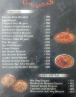 Golcondas menu