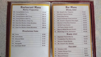 East End menu
