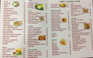 Vasantha Bhavan menu