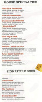 Quiznos Subs menu