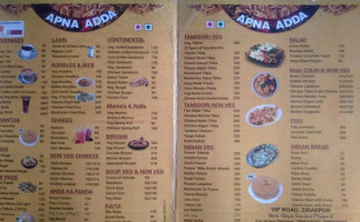 Apna Adda menu
