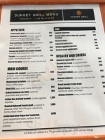Sunset Grill menu