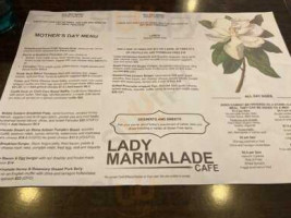 Lady Marmalade Cafe menu