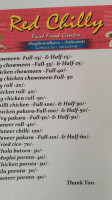 Red Chilly Fast Food Centre menu