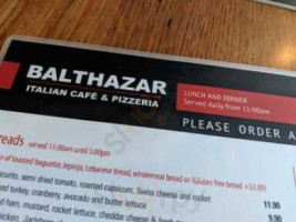 Balthazar Cafe menu