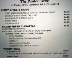The Panton Arms menu