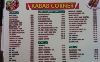 Kabab Corner menu