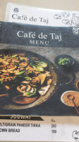 Café De Taj menu