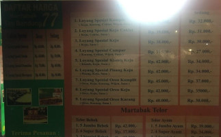 Martabak Spesial Bandung menu