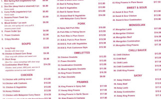 Mariner's Cafe Chinese Takeaway menu