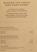 Koko Black Chocolate Carlton menu
