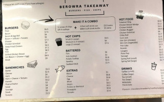 Berowra Pizza Restaurant menu
