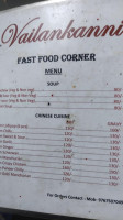 Vailankanni Fast Food menu