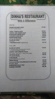 Dinha's menu