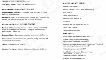 Synonymous Cafe menu