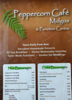Peppercorn Cafe menu