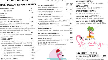 Thirsty Flamingo menu