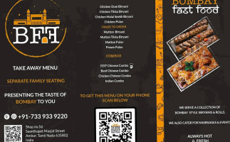 Bombay Fast Food menu
