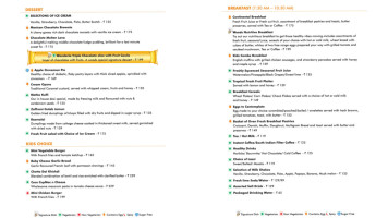 Woods Wonderla Resort menu