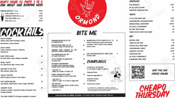 Thai Ormond Ormond menu