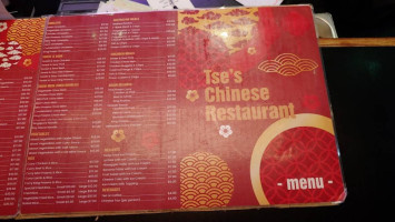 Tse's Chinese menu